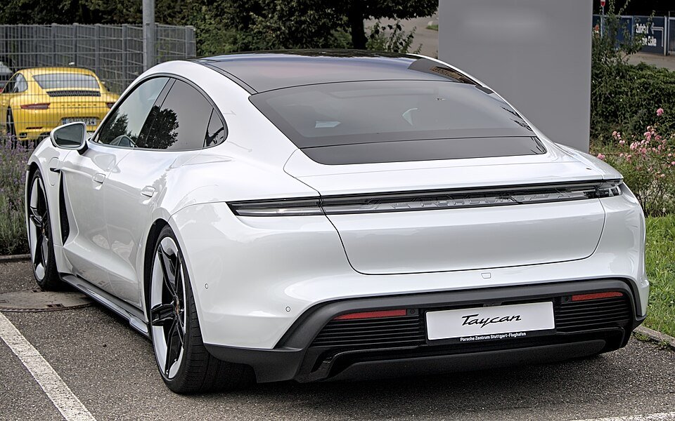 Porsche Taycan, which takes two thirds of its regenerative braking from the front axle